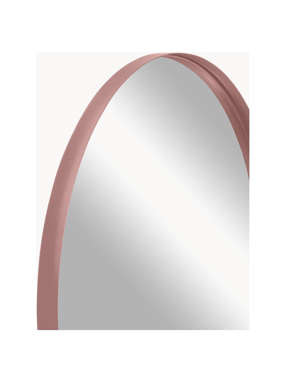 Espejo de pared redondo Ivy, Estructura: metal con pintura en polv, Espejo: cristal, Parte trasera: tablero de fibras de dens, Rosa palo, Ø 72 x F 3 cm