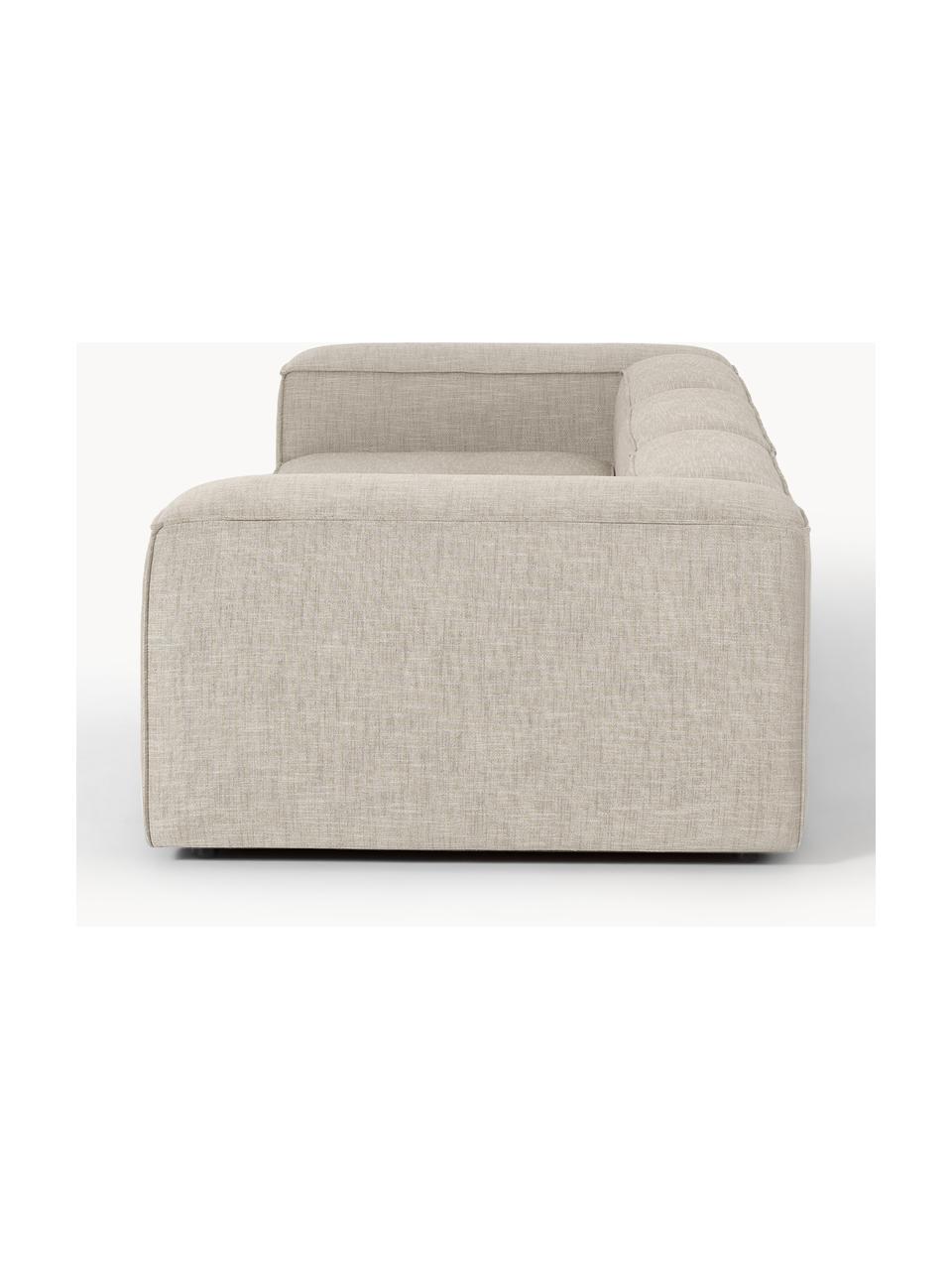 Modulares Sofa Lennon (4-Sitzer) aus Leinen-Mix, Bezug: 50 % Viskose, 25 % Leinen, Gestell: Fichtenholz, Sperrholz, m, Leinen-Mix Grau, B 327 x T 119 cm