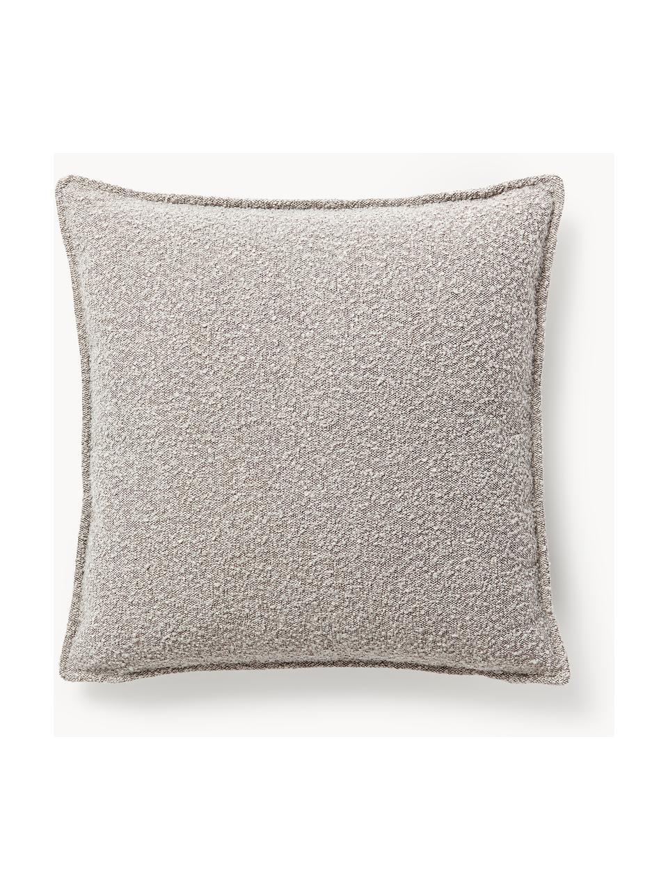 Bouclé-Sofa-Kissen Lennon, Hülle: 80 % Polyester, 20 % Acry, Bouclé Taupe, B 70 x L 70 cm