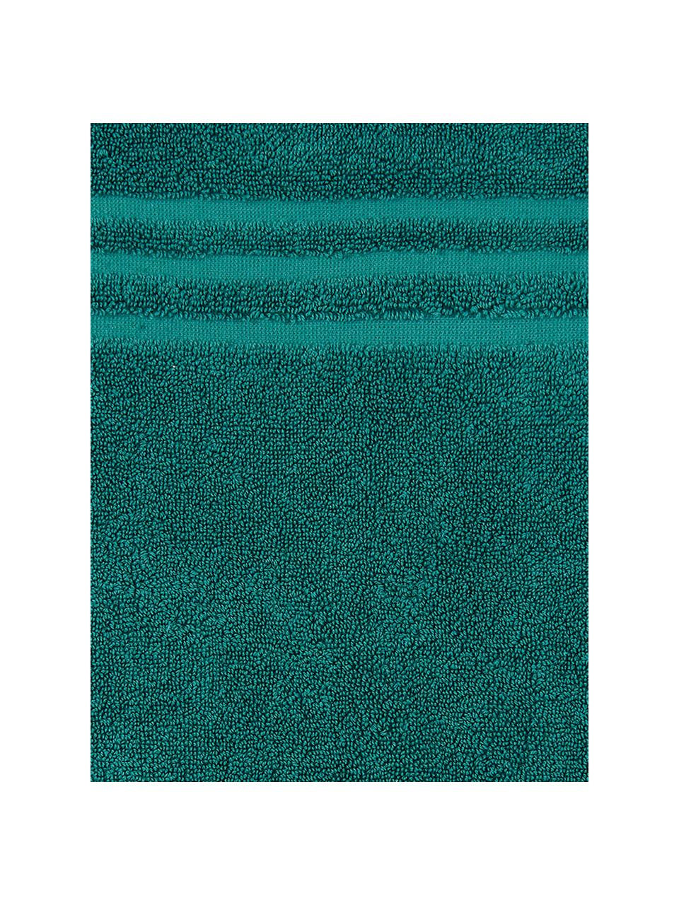 Tappeto bagno in tinta unita Gentle, 100% cotone, Verde smeraldo, Larg. 50 x Lung. 80 cm