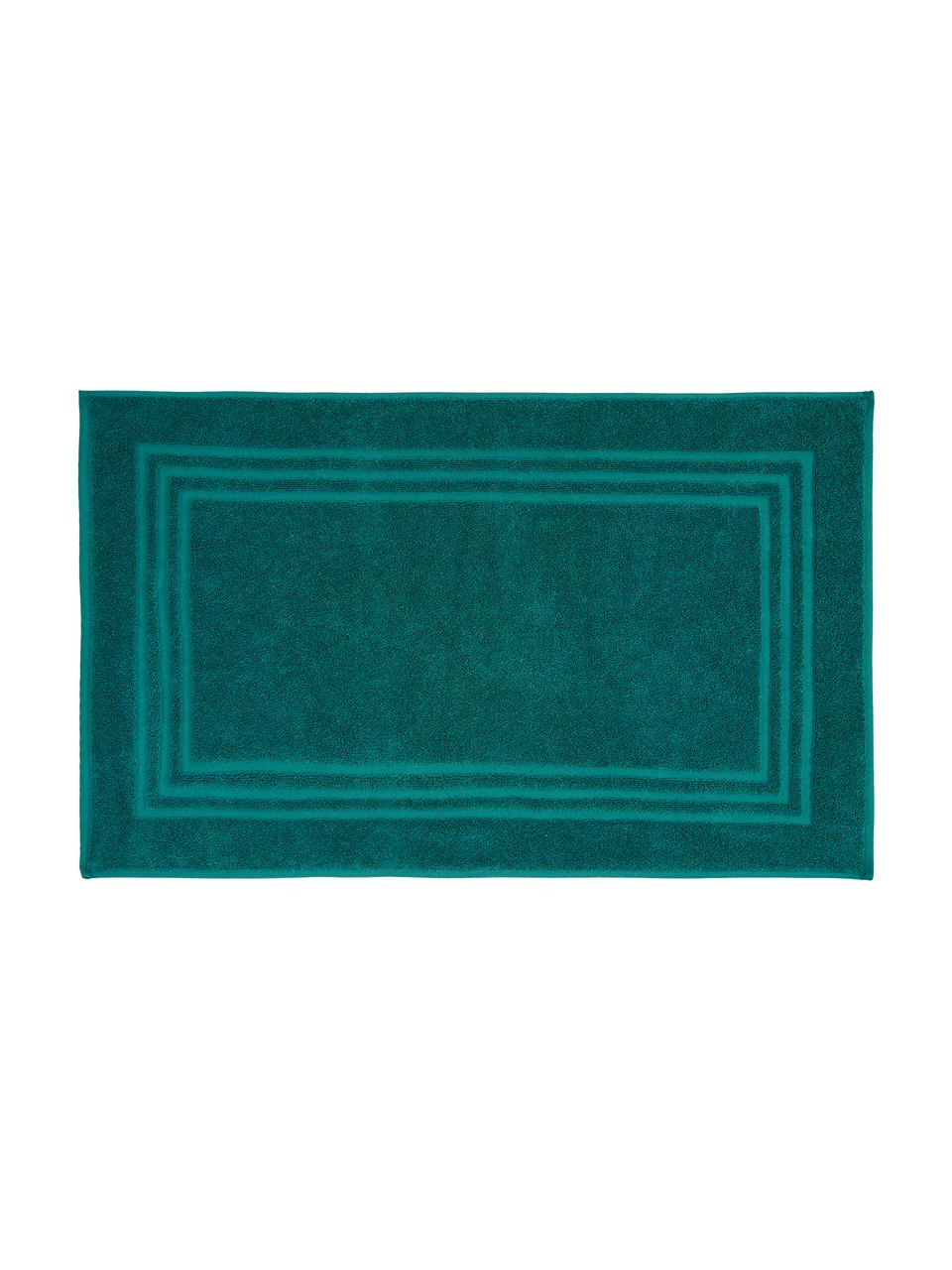 Tappeto bagno in tinta unita Gentle, 100% cotone, Verde smeraldo, Larg. 50 x Lung. 80 cm