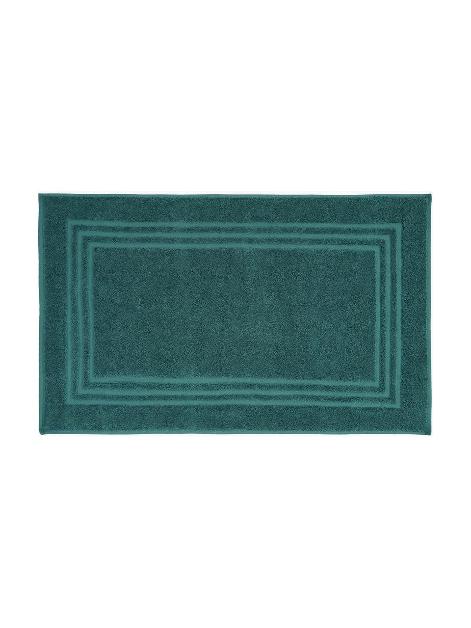 Eenkleurig badmat Gentle, 100% katoen, Petrol, B 50 x L 80 cm