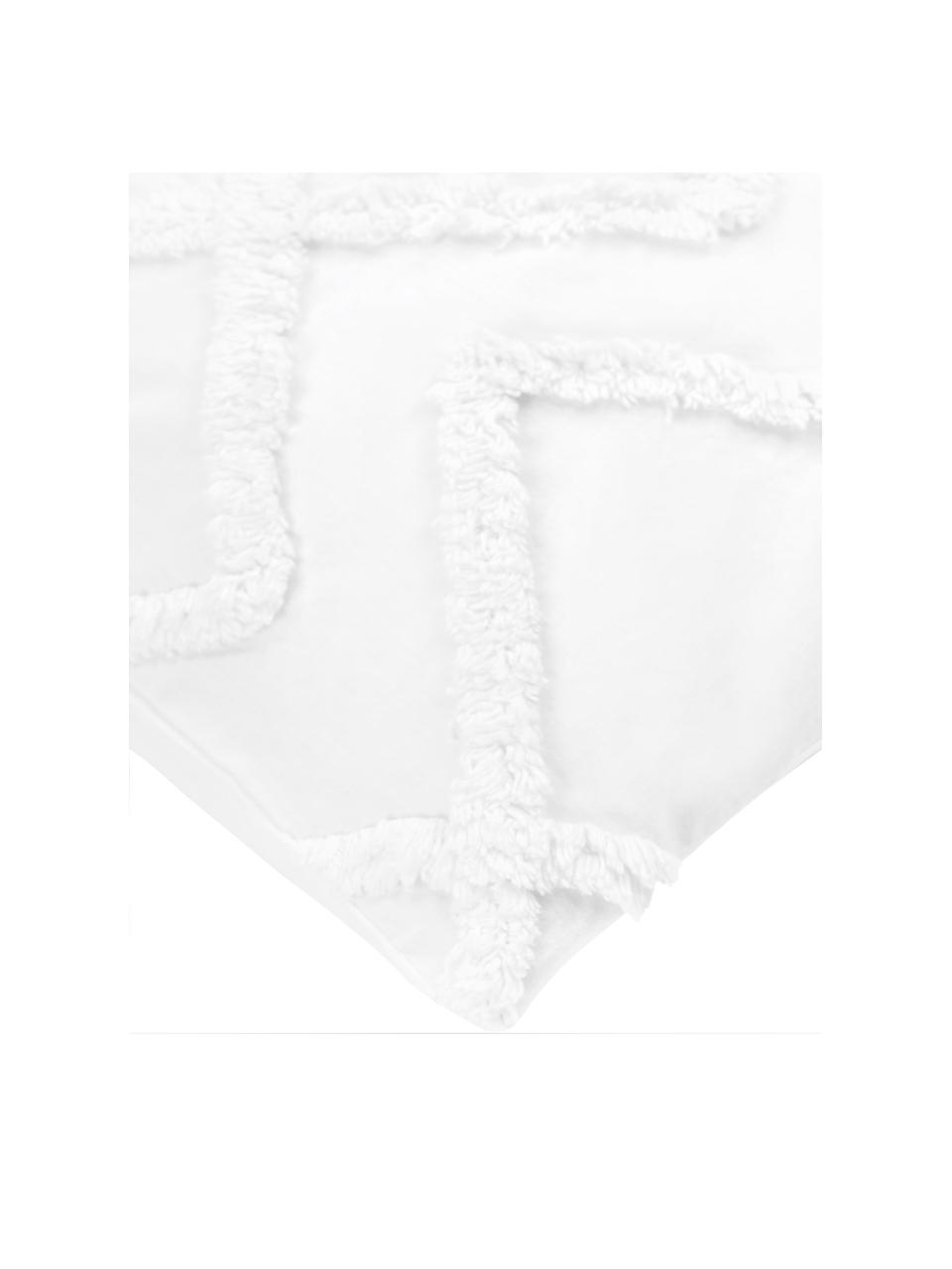 Baumwollperkal Bettdeckenbezug Faith mit getufteter Verzierung, Webart: Perkal Fadendichte 180TC,, Weiss, B 160 x L 210 cm