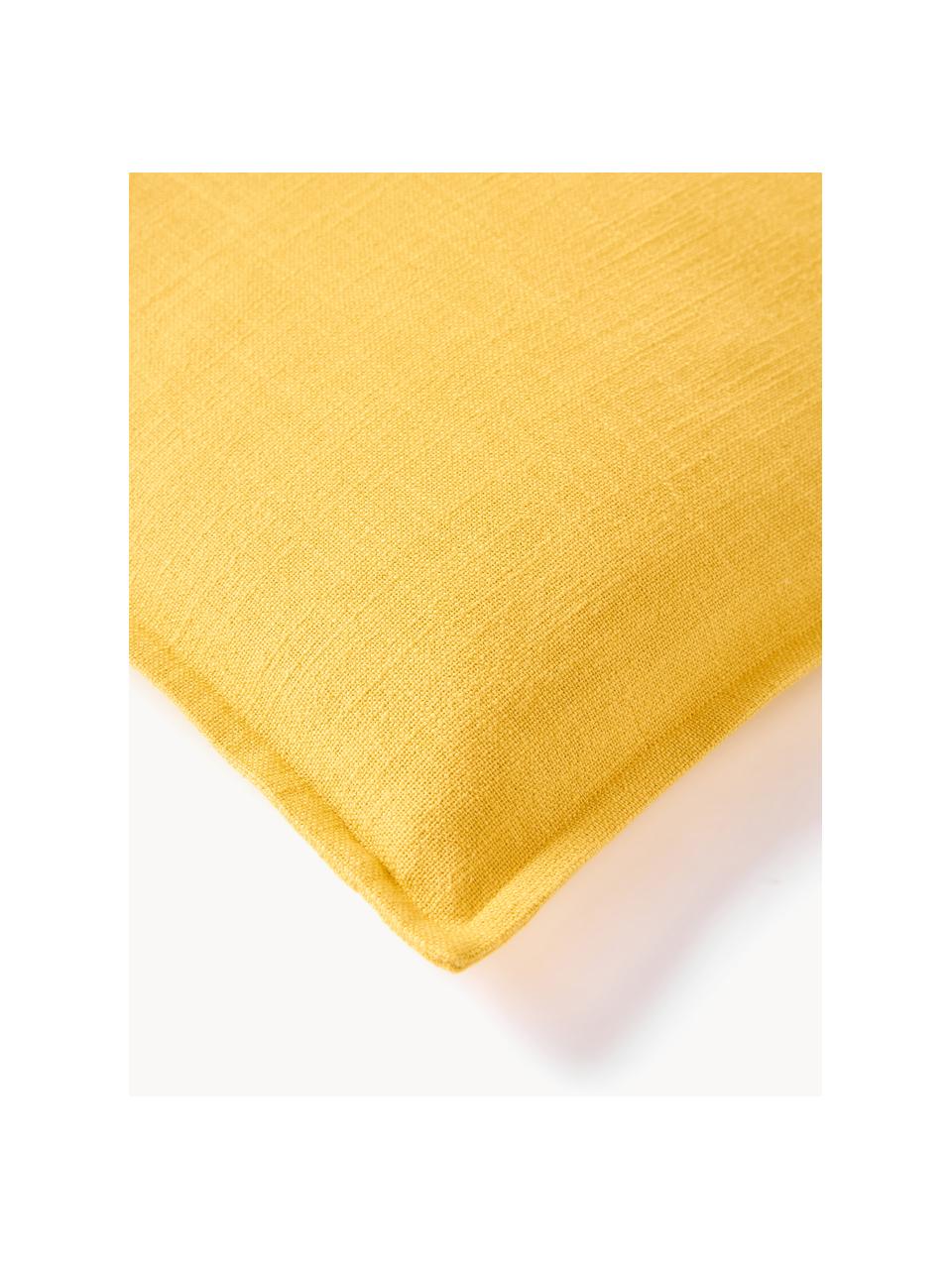 Copricuscino in cotone Vicky, 100% cotone, Giallo sole, Larg. 50 x Lung. 50 cm