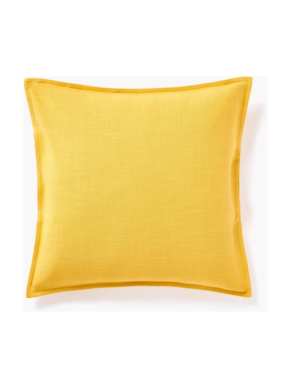 Copricuscino in cotone Vicky, 100% cotone, Giallo sole, Larg. 50 x Lung. 50 cm