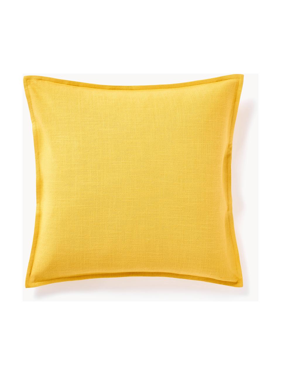 Funda de cojín de algodón Vicky, 100% algodón, Amarillo sol, An 50 x L 50 cm