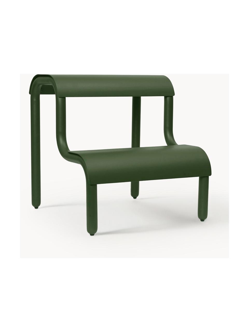 Tabouret en métal pour enfant Up Step, Métal, revêtement par poudre, Vert foncé, larg. 34 x haut. 36 cm