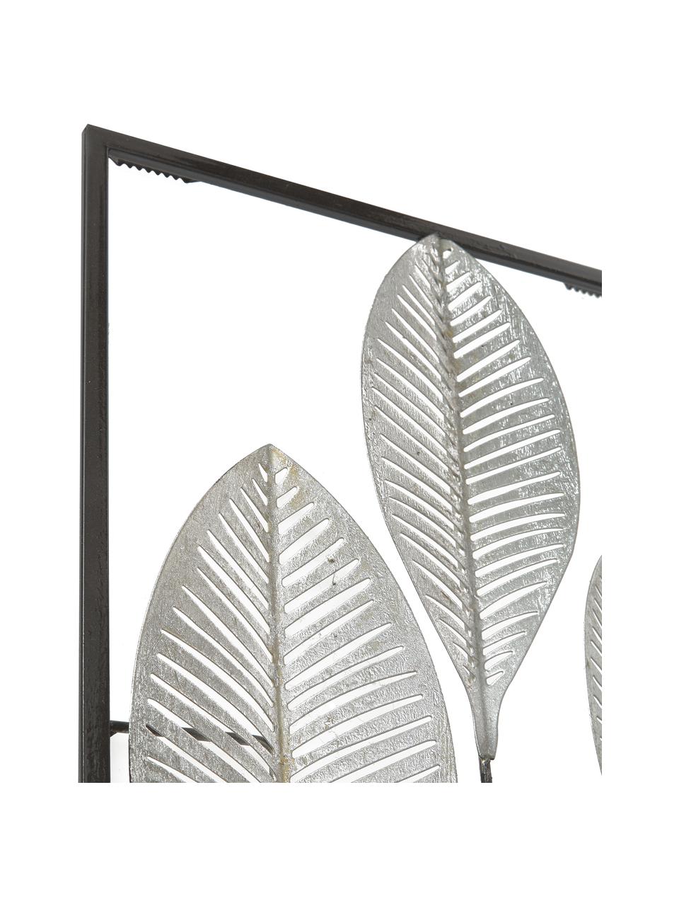 Decoración de pared Fronds, Metal recubierto, Negro, plateado, An 29 x Al 75 cm