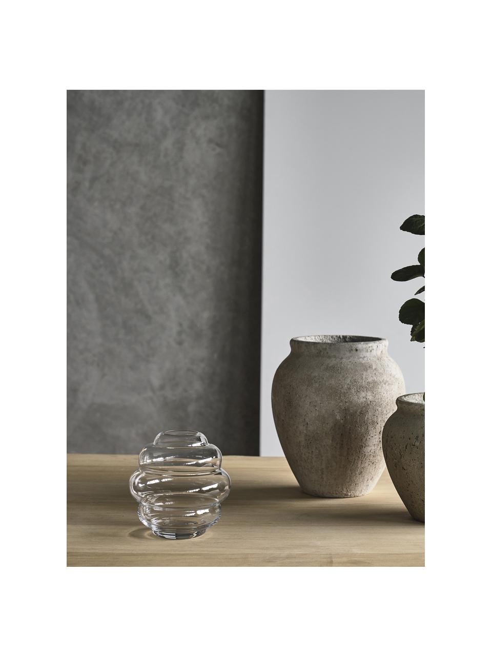 Sklenená váza Bubble, V 21 cm, Sklo, Priehľadná, Ø 20 x V 21 cm