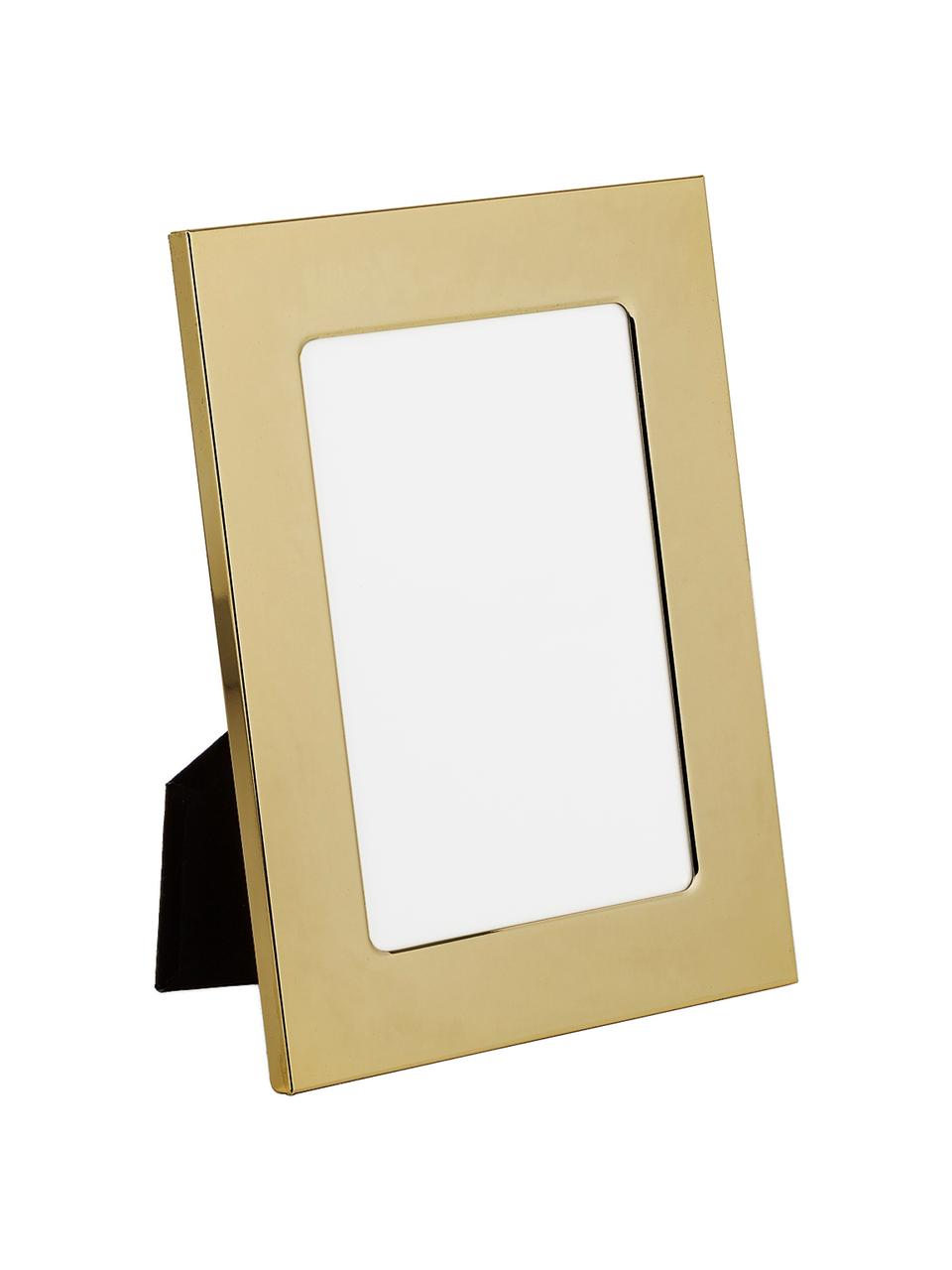 Portafoto da tavolo dorato Memory, Cornice: ferro lucido verniciato, Retro: pannelli di fibra a media, Dorato, 13 x 18 cm