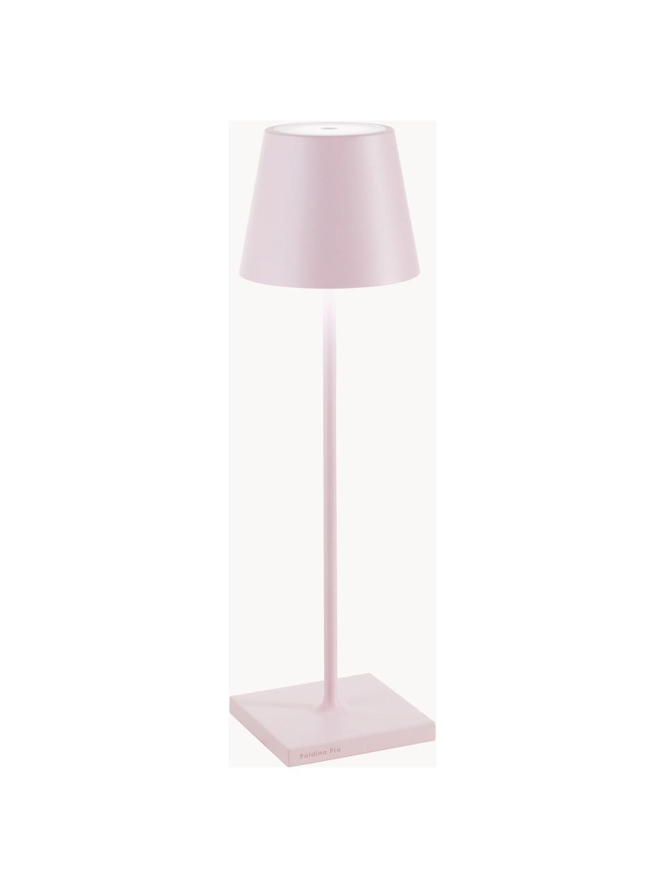 Mobile LED-Tischlampe Poldina, dimmbar, Hellrosa, matt, Ø 11 x H 38 cm