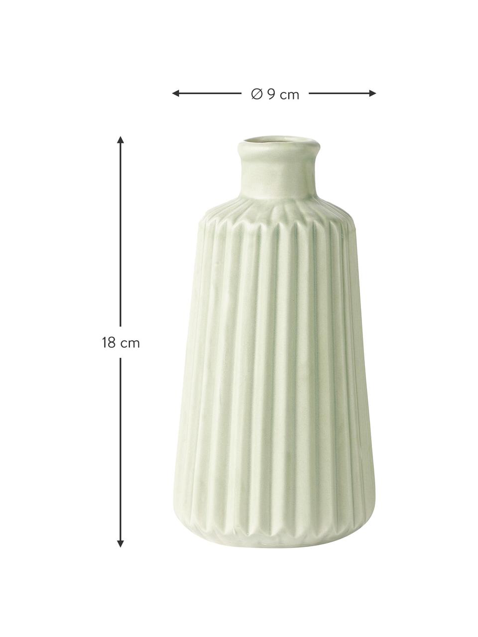 Vases vert sauge Esko, 2 élém., Porcelaine, Vert sauge, De différentes tailles