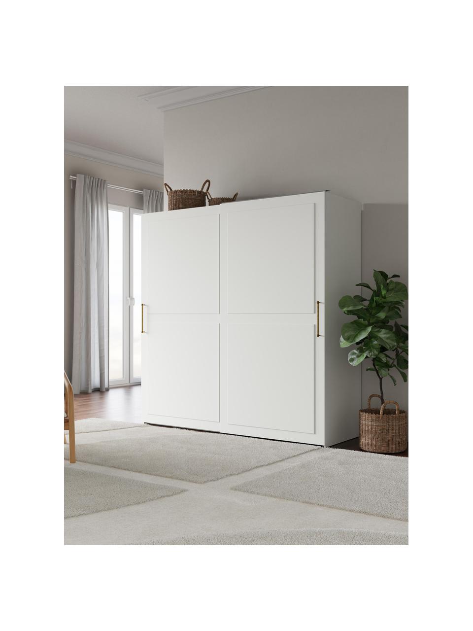 Armoire modulaire à portes coulissantes Charlotte, larg. 200 cm, plusieurs variantes, Blanc, Basic Interior, larg. 200 x haut. 200 cm