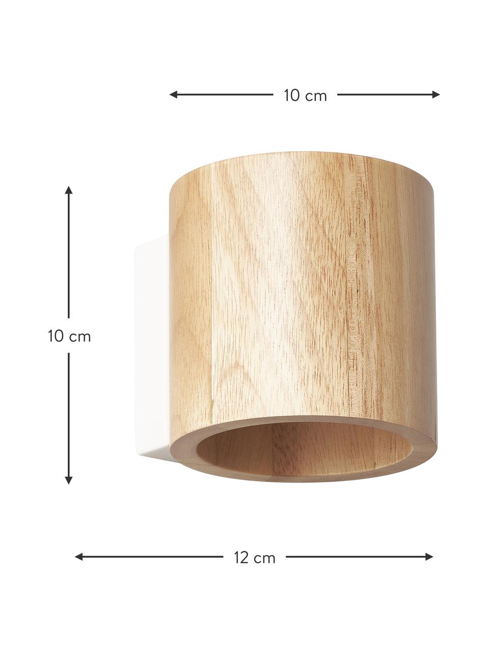 Malé nástěnné svítidlo ze dřeva Roda, Kaučukové dřevo, Š 10 cm, V 10 cm