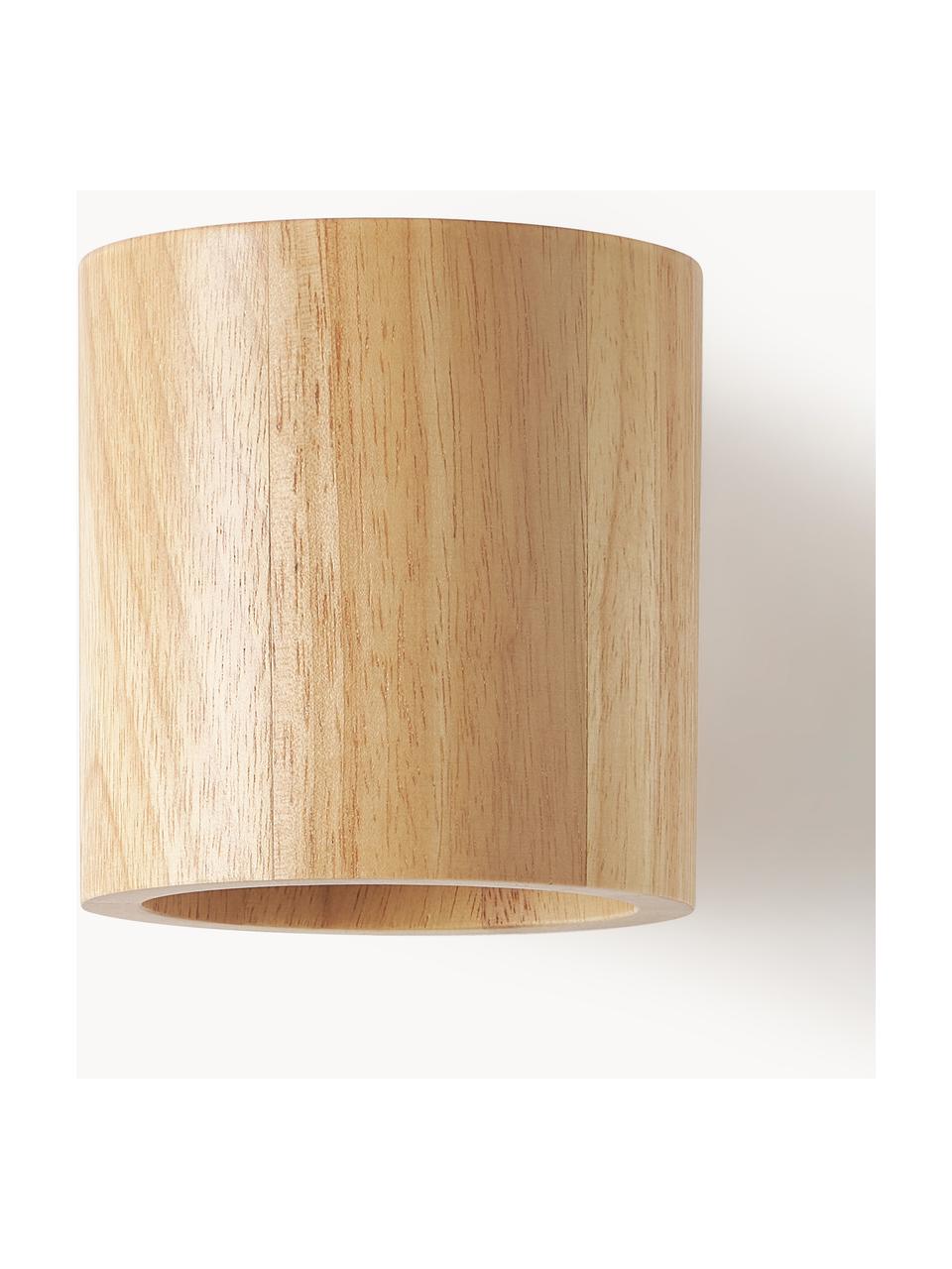 Kleine wandlamp Roda van hout, Lampenkap: rubberhout, Rubberhout, B 10 x H 10 cm