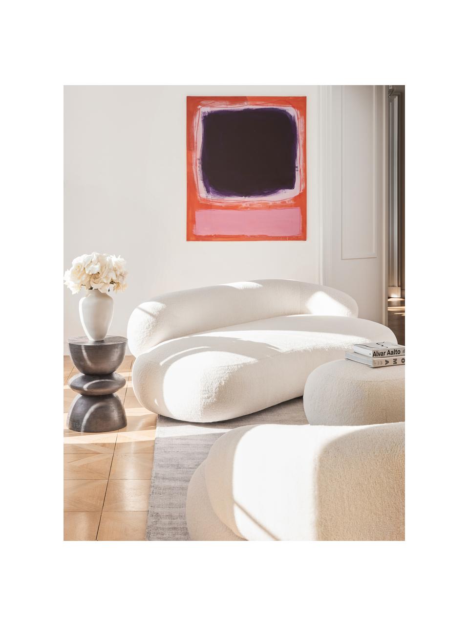 Pohovka z plyšu Alba (2-miestna), Plyš krémovobiela, Š 185 x H 114 cm, s operadlom napravo