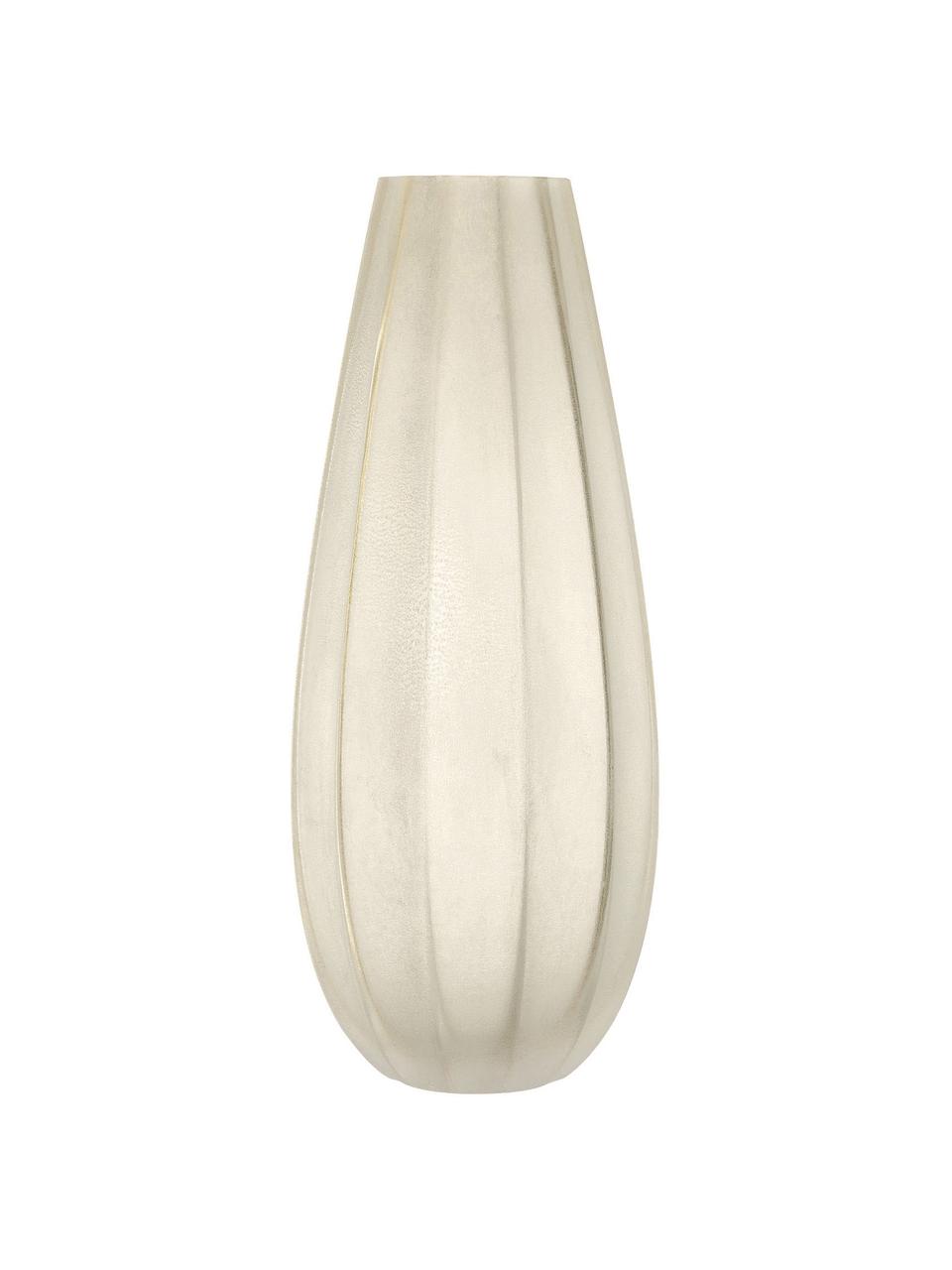 Grote glazen vaas Ferrara, Glas, Beige, Ø 18 x H 44 cm