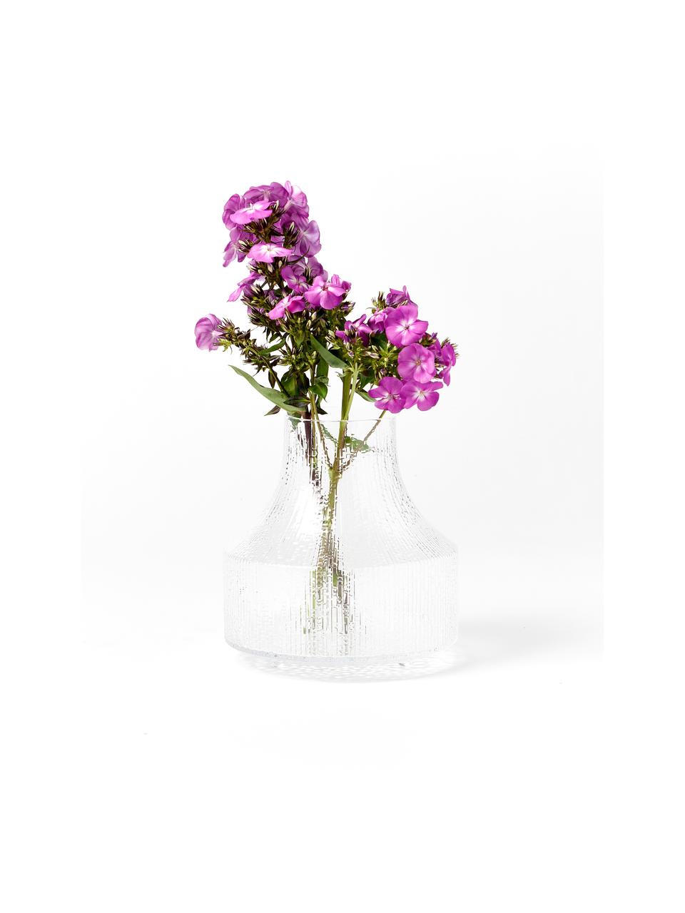 Ručne fúkaná váza Ultima Thule, V 19 cm, Fúkané sklo, Priehľadná, Ø 18 x V 19 cm