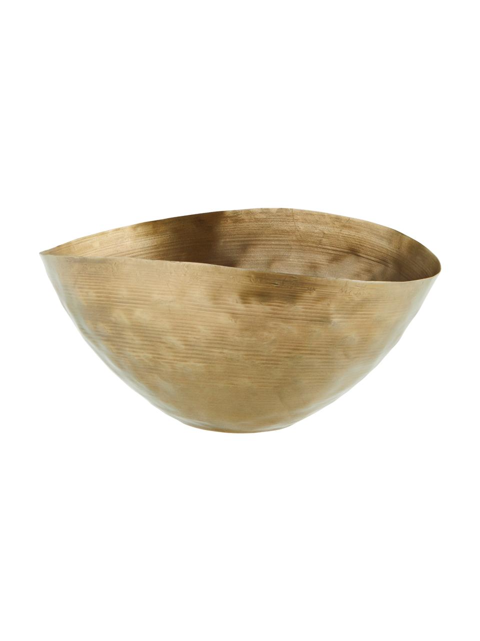 Dekoratívna nádoba s drážkovaným vzhľadom Sith, Kov pokrytý mosadzou, Mosadzná, Š 21 x V 17 cm