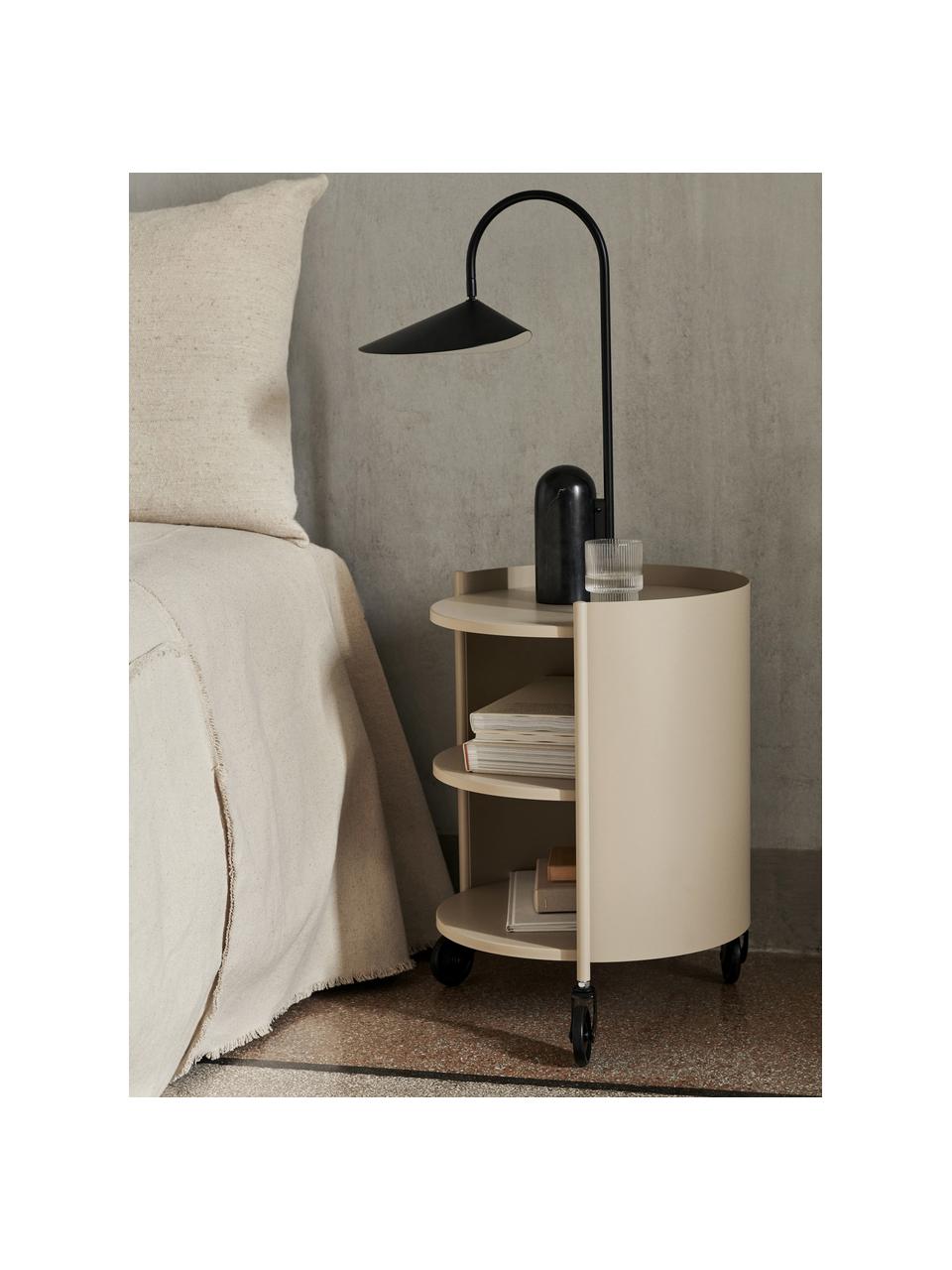 Caisson roulant rond Eve, Acier, revêtement par poudre, Beige clair, mat, Ø 40 x haut. 53 cm