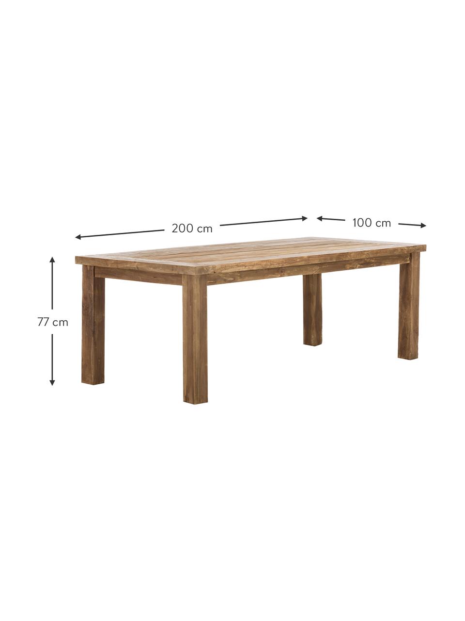 Stół do jadalni z litego drewna tekowego Bois, Lite drewno tekowe, surowe, Drewno tekowe, S 180 x G 90 cm
