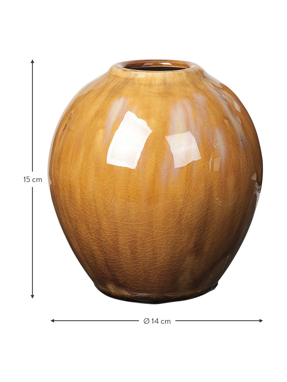 Set 3 vasi in ceramica Ingrid, Ceramica, Tonalità marrone, Ø 14 x Alt. 15 cm