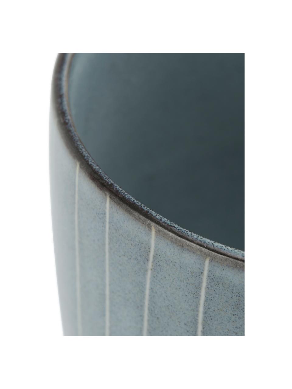 Mugs artisanaux Nordic Sea, 6 pièces, Grès cérame, Gris-bleu, Ø 8 x haut. 10 cm, 250 ml