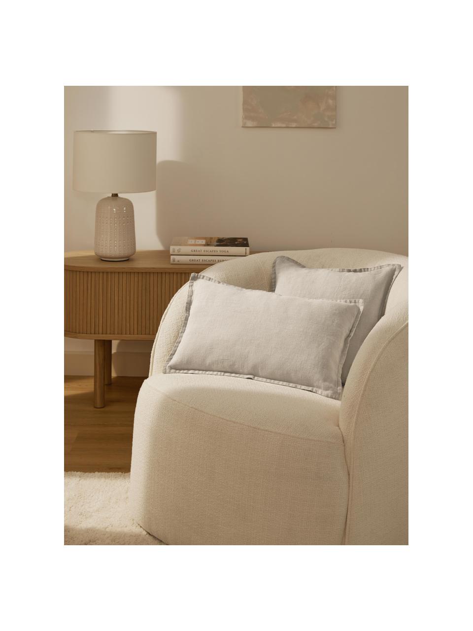 Leinen-Kissenhülle Lanya, 100% Leinen

Leinen hat von Natur aus eher grobe Haptik und einen natürlichen Knitterlook. 
Die hohe Reißfestigkeit macht Leinen scheuerfest und strapazierfähig., Taupe, B 30 x L 50 cm