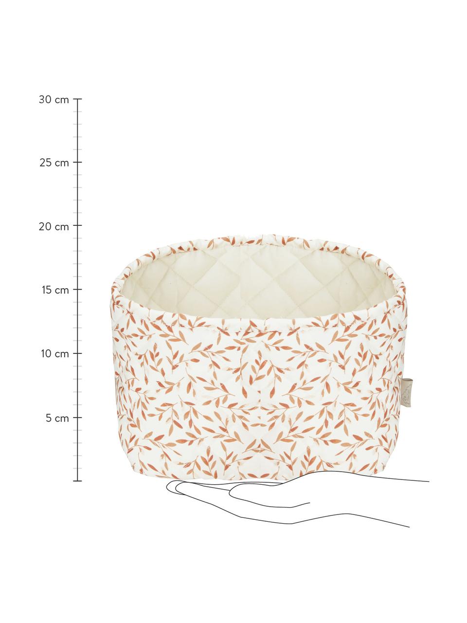 Set 2 cestini in cotone organico Leaves, Rivestimento: 100% cotone biologico cer, Crema, arancione, Set in varie misure