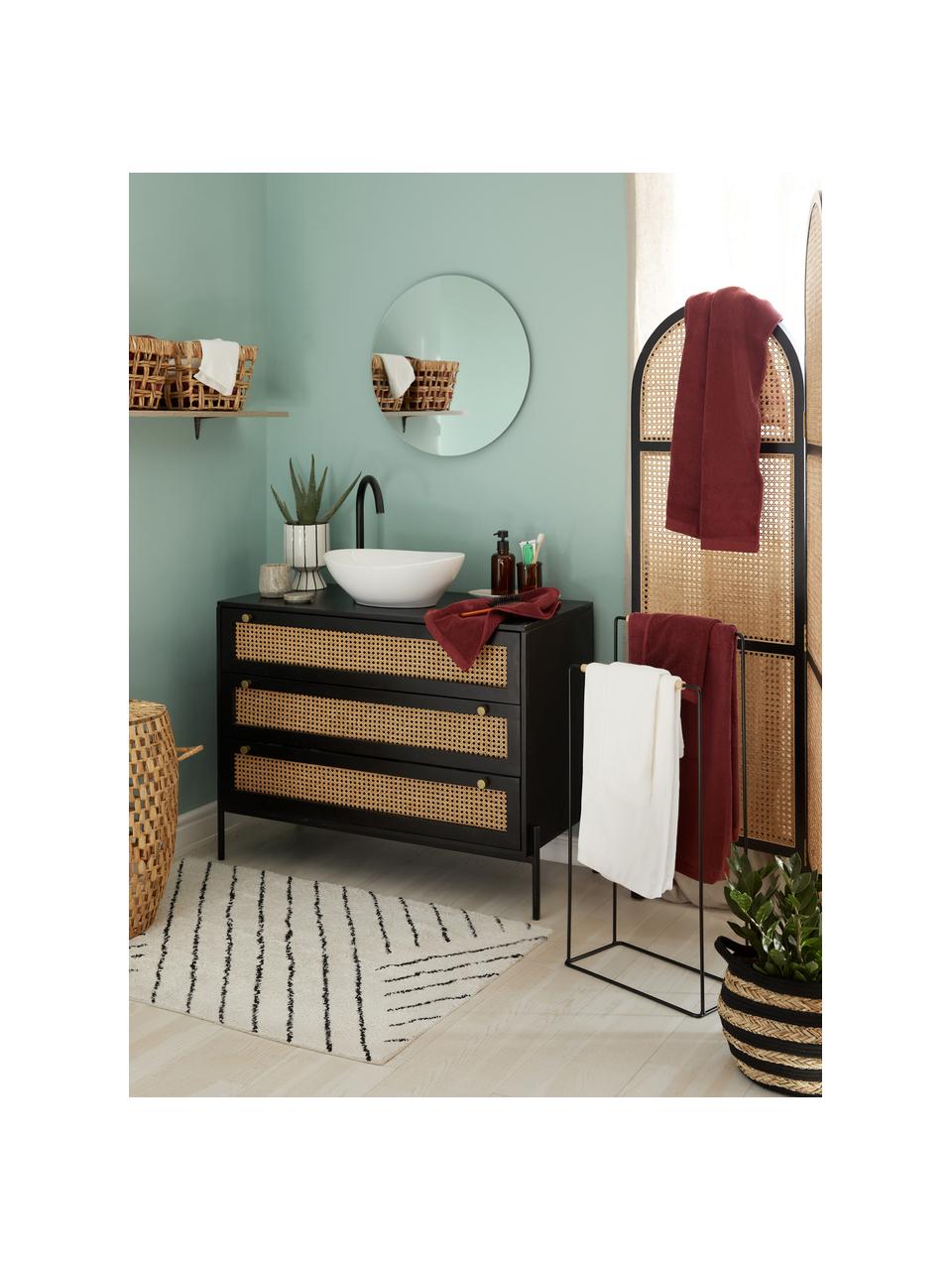 Držiak na uteráky Barbican, Kov, kaučukovníkové drevo, lakované, Čierna, kaučukovníkové drevo, Š 40 x V 81 cm