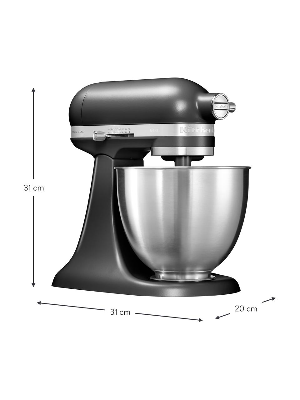 Küchenmaschine Artisan Mini in Schwarz, Gehäuse: Zinkdruckguss, Schüssel: Edelstahl, Schwarz, matt, B 31 x H 31 cm