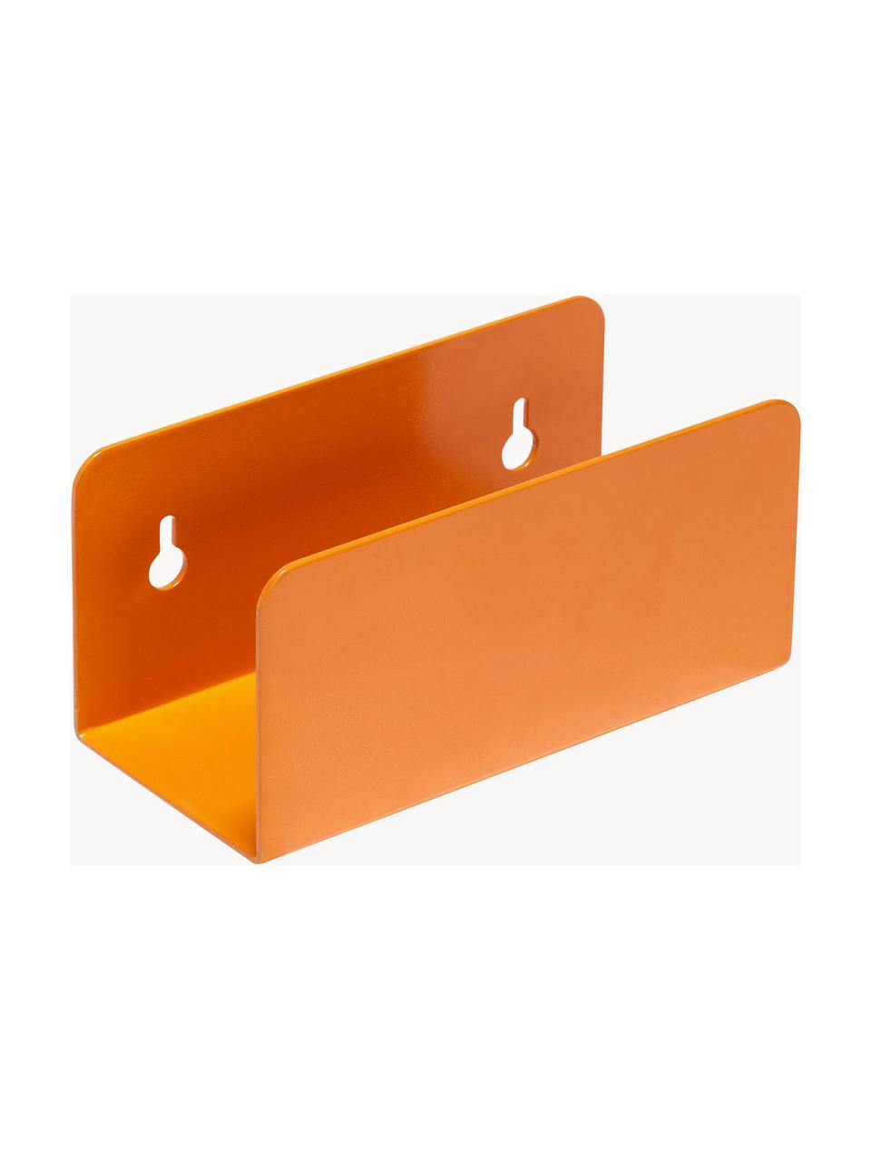 Porte-revues mural en métal Clutch, Métal enduit, Orange, larg. 15 x prof. 7 cm