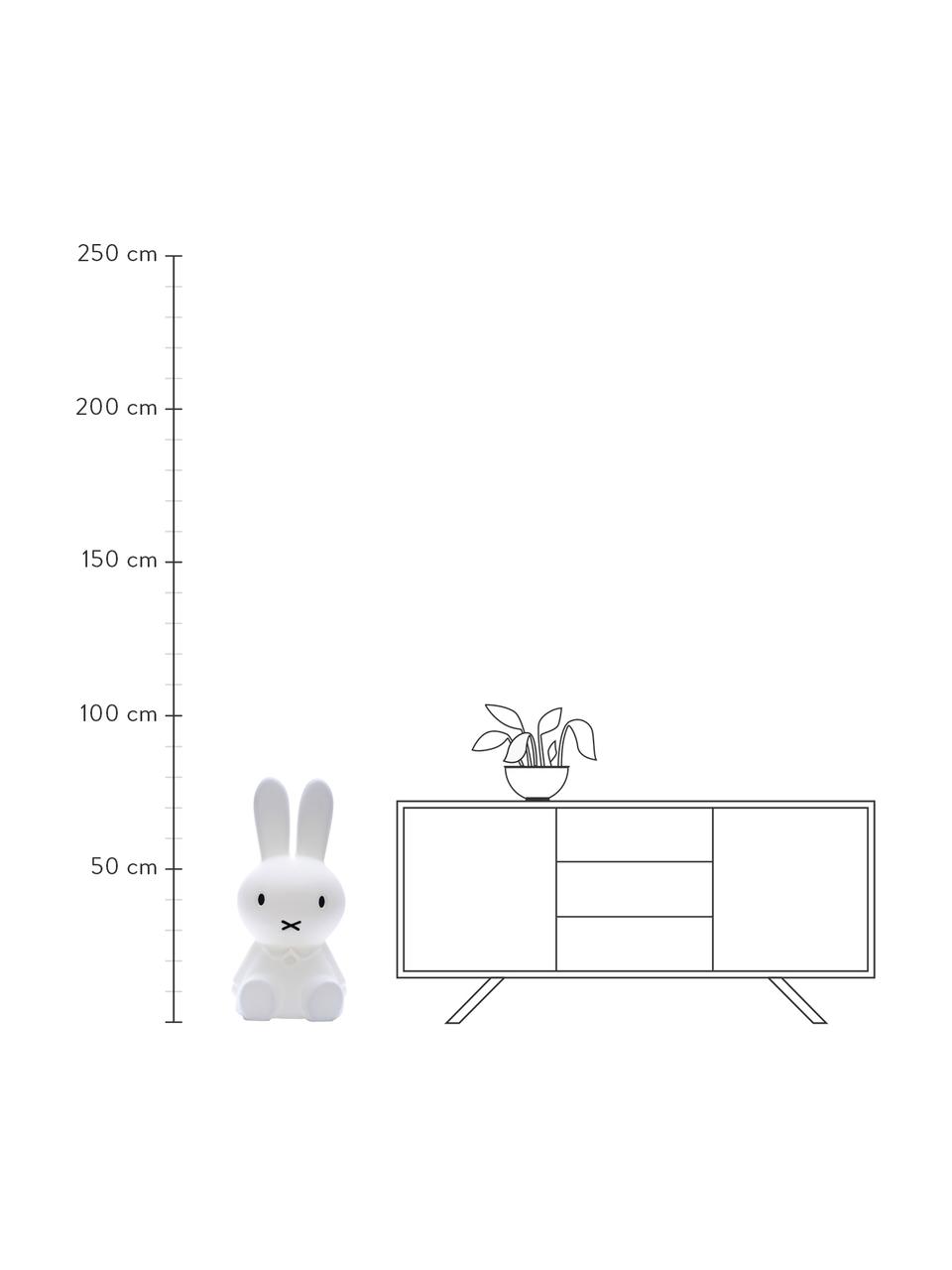LED-Bodenleuchte Miffy, Polyethylen, Weiß, B 25 x H 50 cm