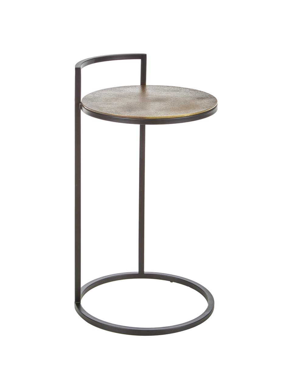 Tavolino rotondo in metallo Circle, Struttura: metallo verniciato a polv, Oro, nero, Ø 36 x Alt. 66 cm