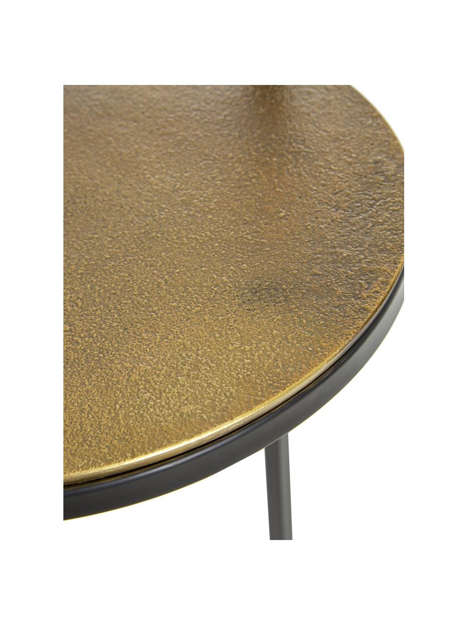 Mesa auxiliar redonda de metal Circle, Tablero: metal con pintura en polv, Estructura: metal con pintura en polv, Dorado, Ø 36 x Alto 66 cm