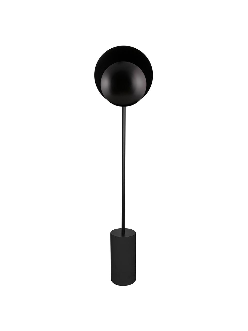 Lampada da terra di design nera Orbit, Paralume: metallo rivestito, Base della lampada: metallo rivestito, Nero, Larg. 30 x Alt. 140 cm