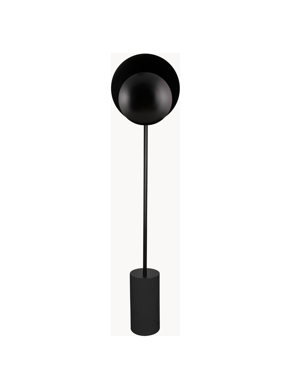 Lámpara de pie de diseño Orbit, Pantalla: metal recubierto, Cable: plástico, Negro, An 30 x Al 140 cm