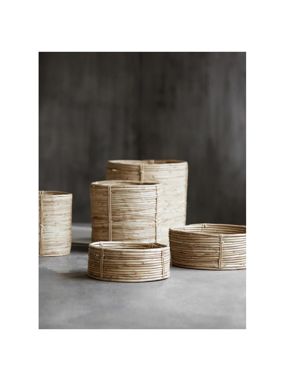 Súprava úložných košov Chaka, 3 diely, Ratan, bambus, Hnedá, Súprava s rôznymi veľkosťami
