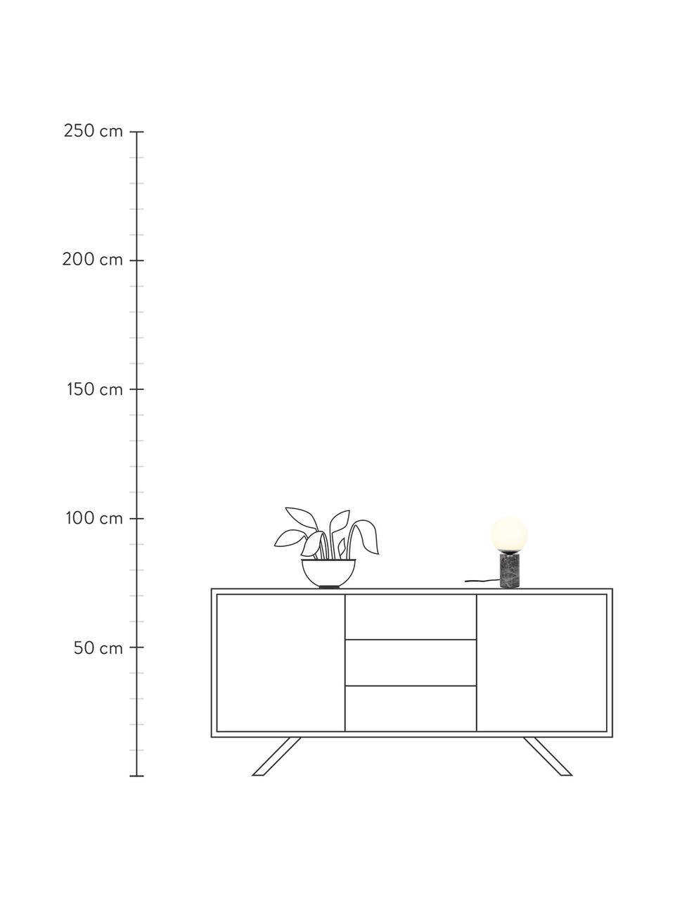 Malá stolní lampa s mramorovou podstavou Lilly, Krémově bílá, šedá, mramorovaná, Ø 15 cm, V 29 cm