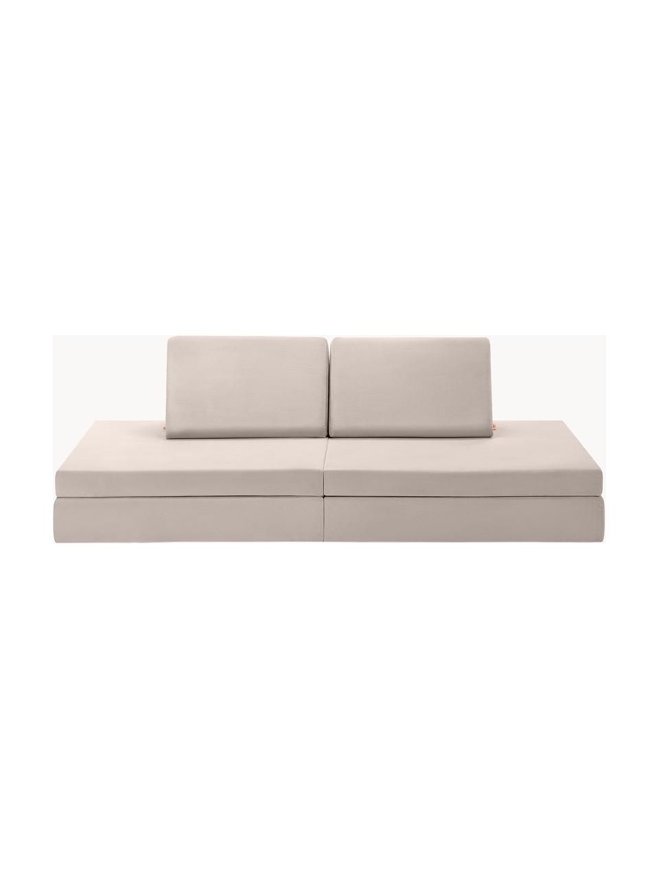 Modulares Kinder-Spielsofa  Mila aus Samt, handgefertigt, Bezug: Samt (100 % Polyester), Samt Hellbeige, B 168 x T 84 cm