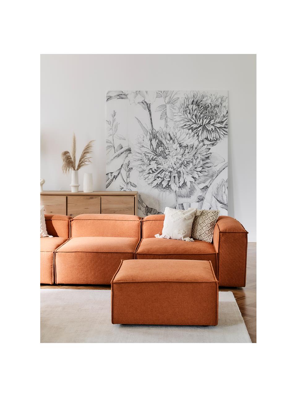 Middelste module Lennon, Bekleding: 100% polyester De slijtva, Frame: massief grenenhout, FSC-g, Poten: kunststof De poten bevind, Geweven stof terracottarood, B 89 x H 119 cm