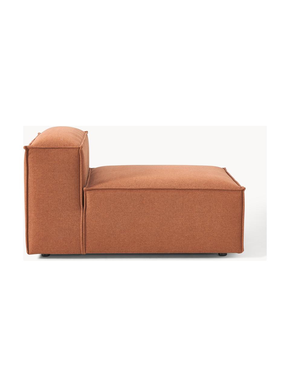 Modulo centrale Lennon, Rivestimento: 100% poliestere Con 115.0, Struttura: legno di pino massiccio, , Piedini: plastica Questo prodotto , Tessuto color terracotta, Larg. 89 x Prof. 119 cm