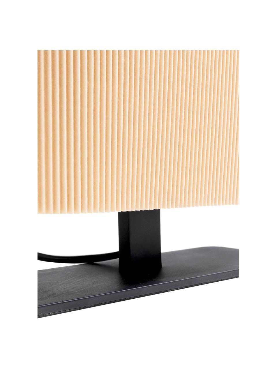 Lampada da tavolo grande Soho, Paralume: cotone, poliestere, Beige, nero, Larg. 26 x Alt. 51 cm