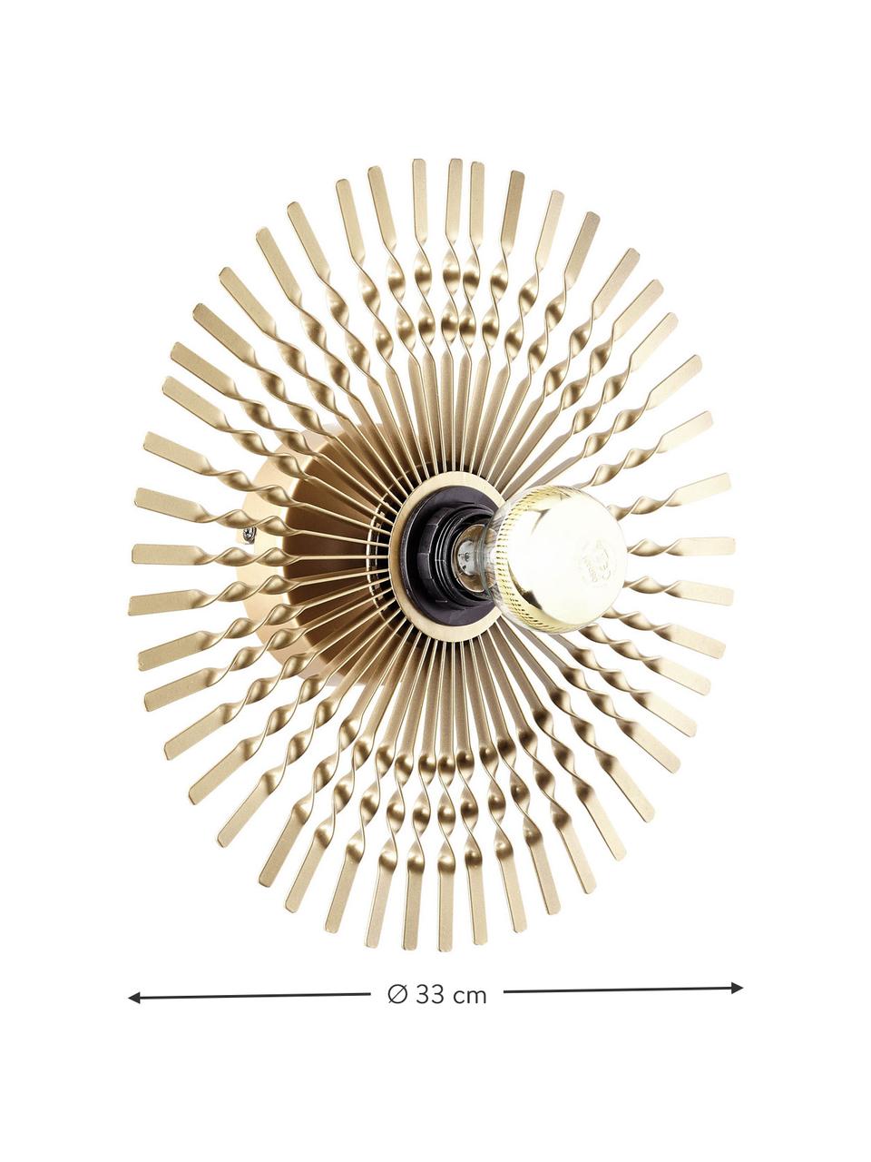 Applique di design Mendoza, Paralume: metallo rivestito, Ottonato, Ø 33 cm