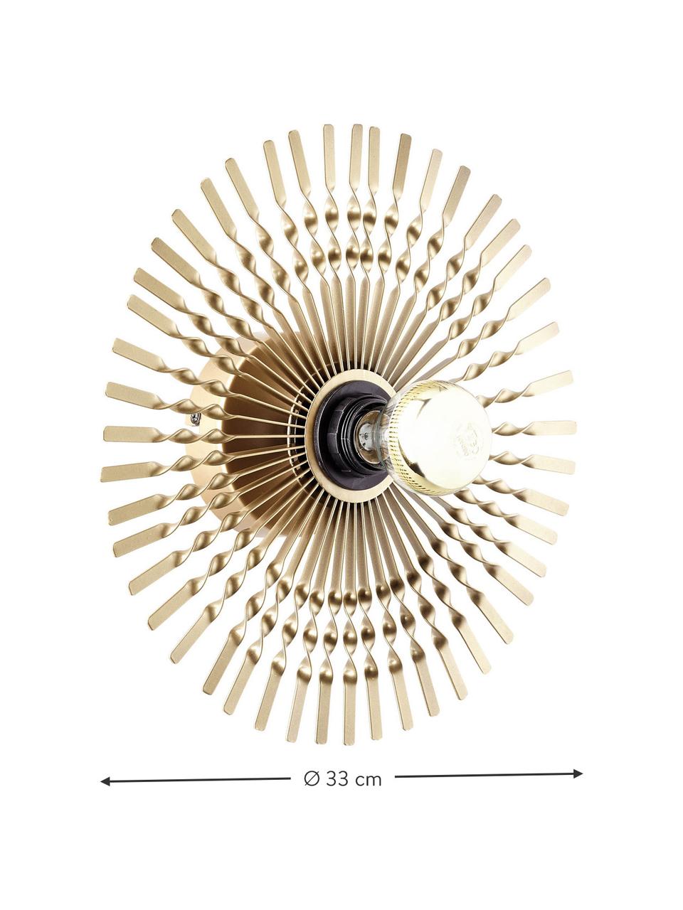 Design Wandleuchte Mendoza, Lampenschirm: Metall, beschichtet, Messingfarben, Ø 33 cm