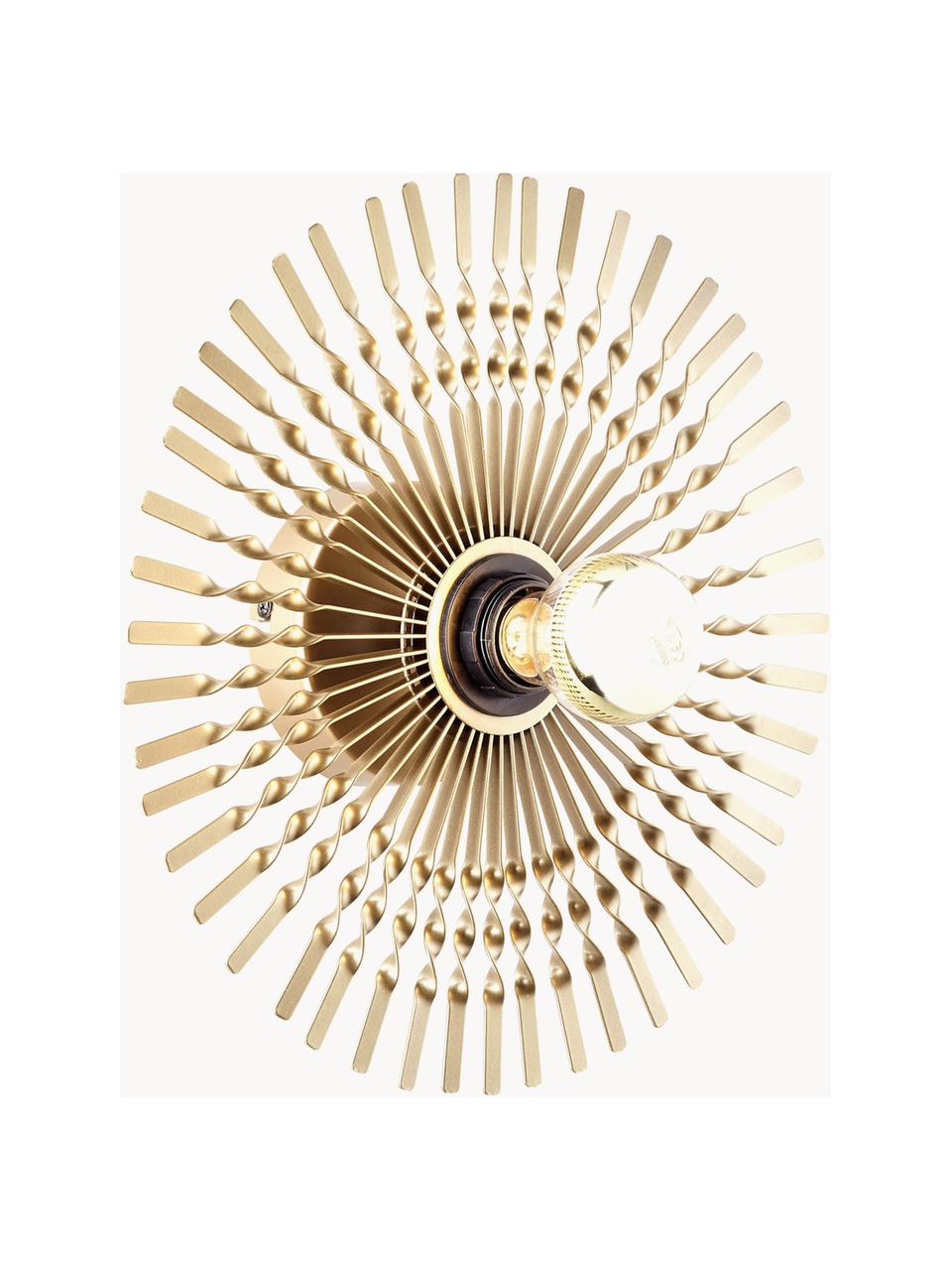 Design wandlamp Mendoza, Lampenkap: gecoat metaal, Goudkleurig, Ø 33 cm
