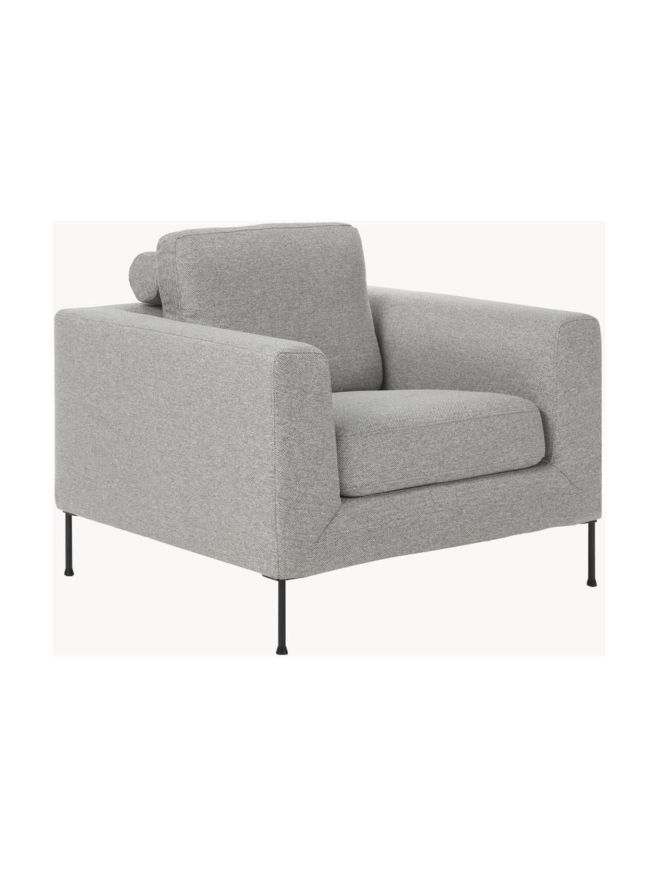 Sillón Cucita, Tapizado: tejido (100% poliéster) A, Estructura: madera de pino maciza con, Patas: metal pintado, Tejido gris, An 98 x F 94 cm