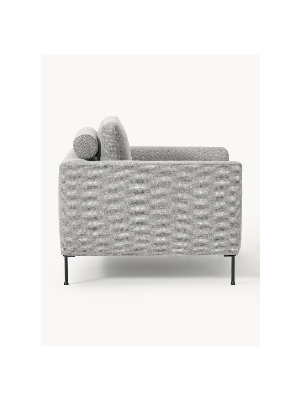 Sofa-Sessel Cucita, Bezug: Webstoff (100% Polyester), Gestell: Massives Kiefernholz, FSC, Beine: Metall, lackiert, Webstoff Grau, B 98 x T 94 cm