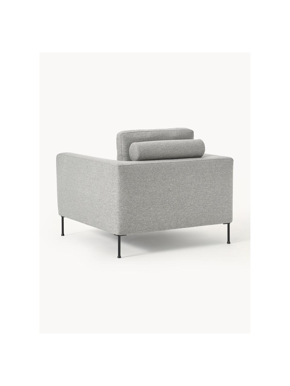Sofa-Sessel Cucita, Bezug: Webstoff (100% Polyester), Gestell: Massives Kiefernholz, FSC, Beine: Metall, lackiert, Webstoff Grau, B 98 x T 94 cm
