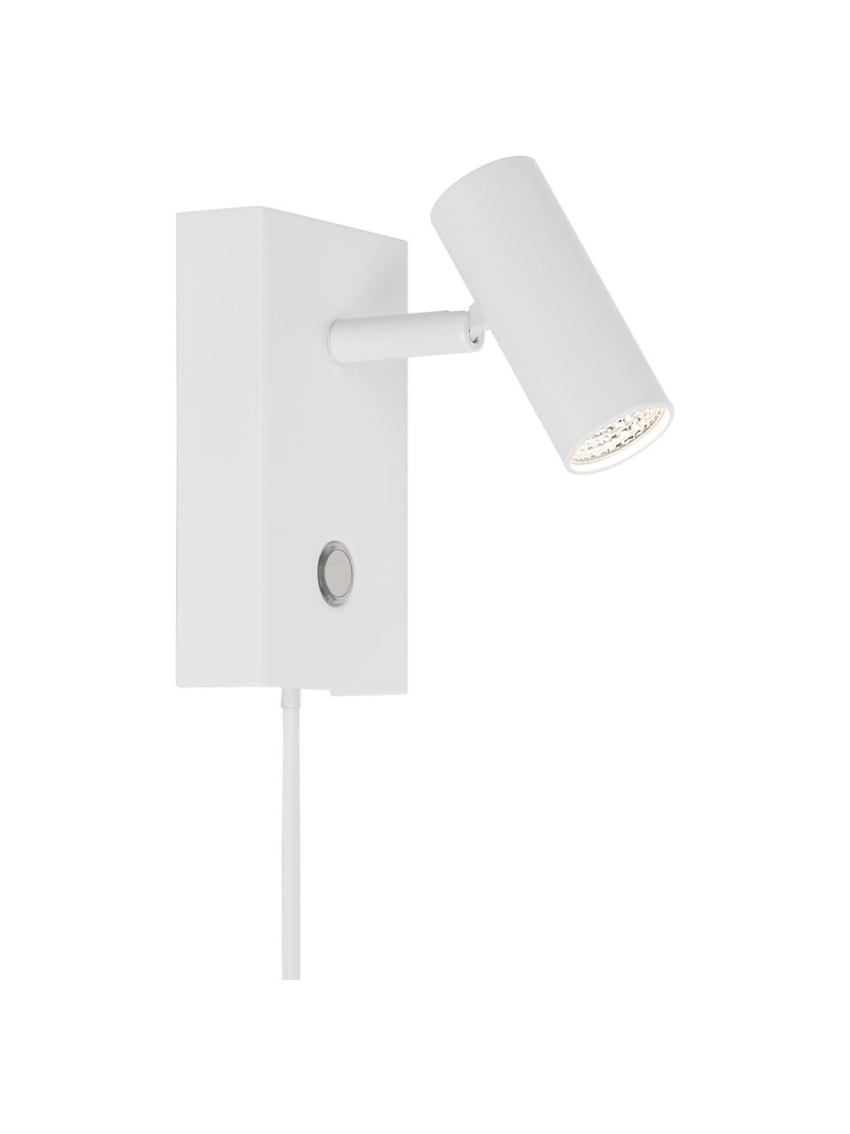 Malé stmívatelné nástěnné LED svítidlo se zástrčkou Omari, Bílá, Š 7 cm, V 12 cm
